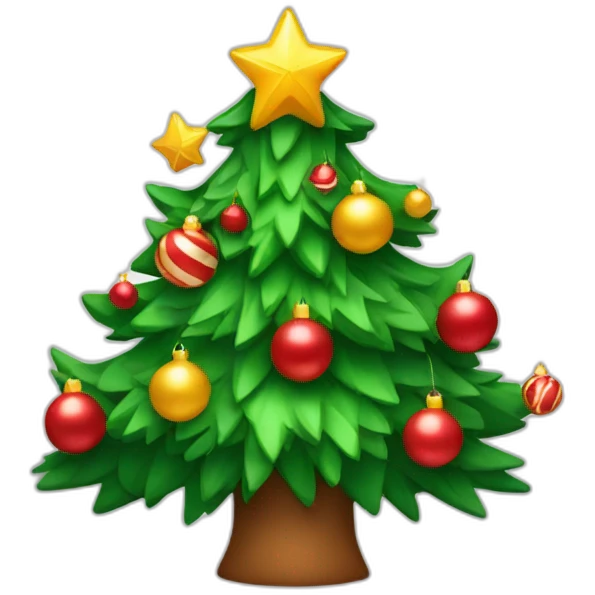 Árbol de navidad decorado emoji