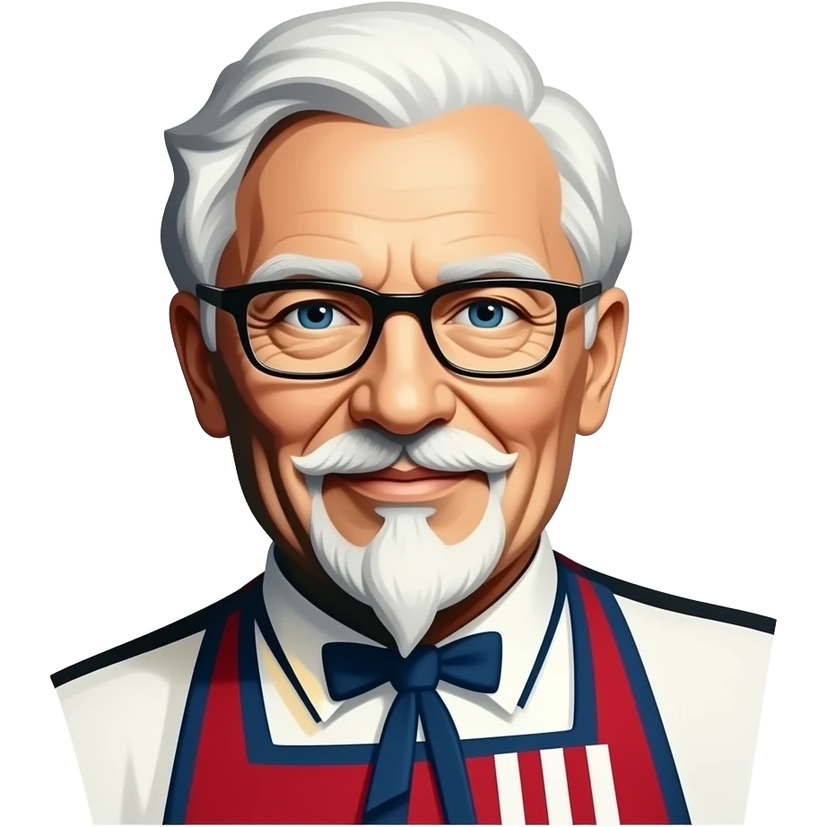 Colonel sander blowing a kiss emoji