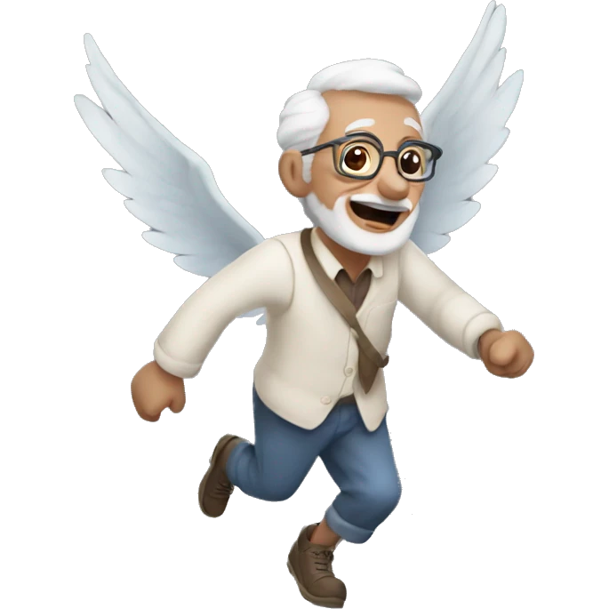 Flying grandpa emoji