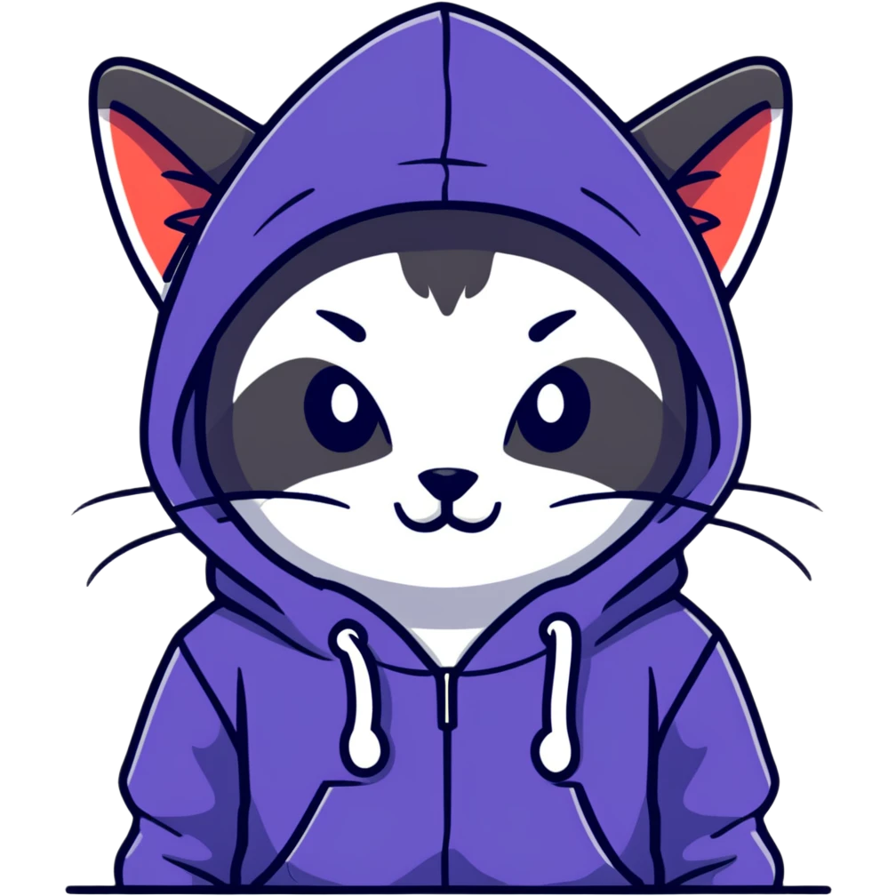 Cat wearing a hoodie  emoji