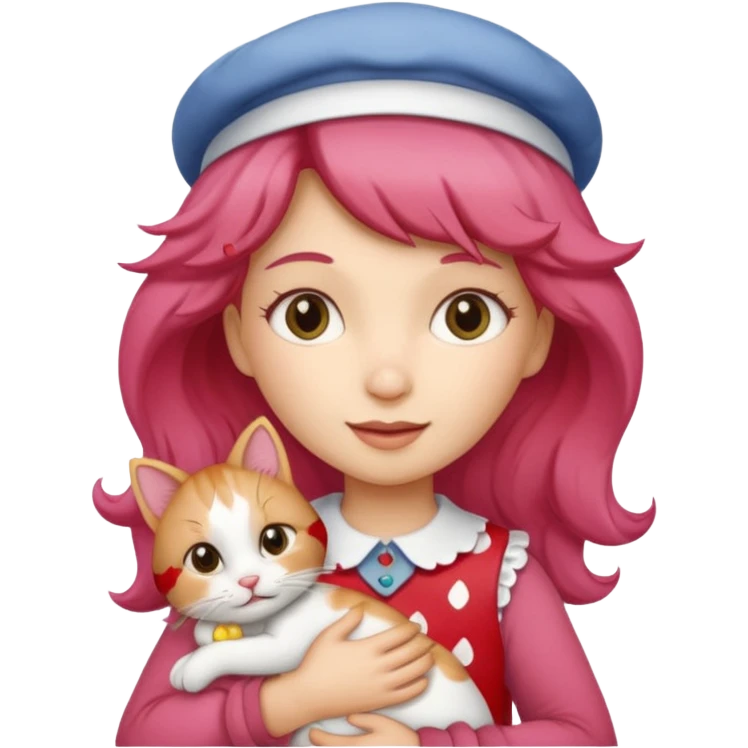strawberry shortcake holding her cat emoji