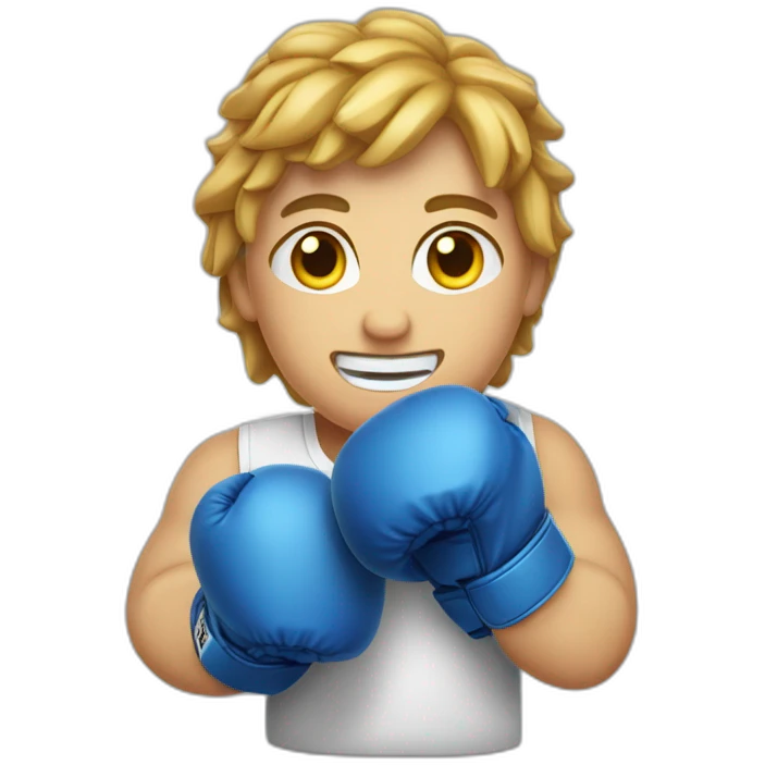 Un ado avec des gants de boxe emoji