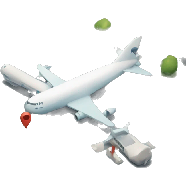 Location with Airplane emoji