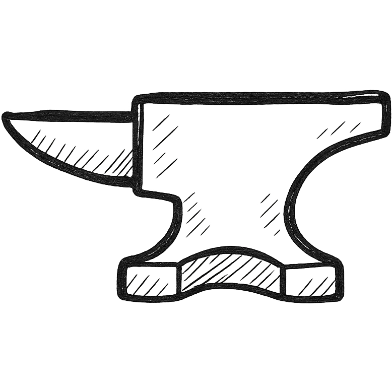 anvil, hand-drawn sketch style emoji