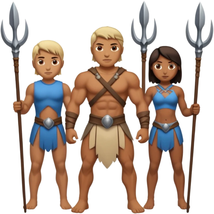 the first humans with spears emoji