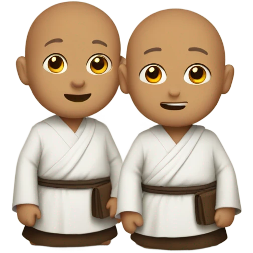 we three monks are going to plum village  emoji