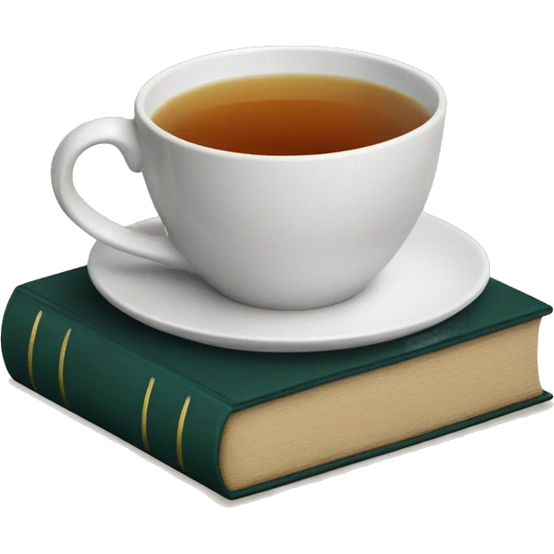 cup of tea on top of two books emoji