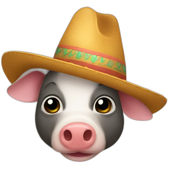 cerdo con sombrero emoji