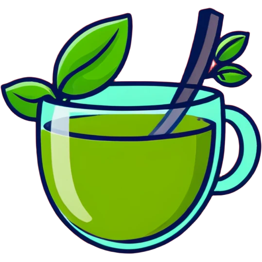 Green tea leaves and buds, fresh harvest emoji