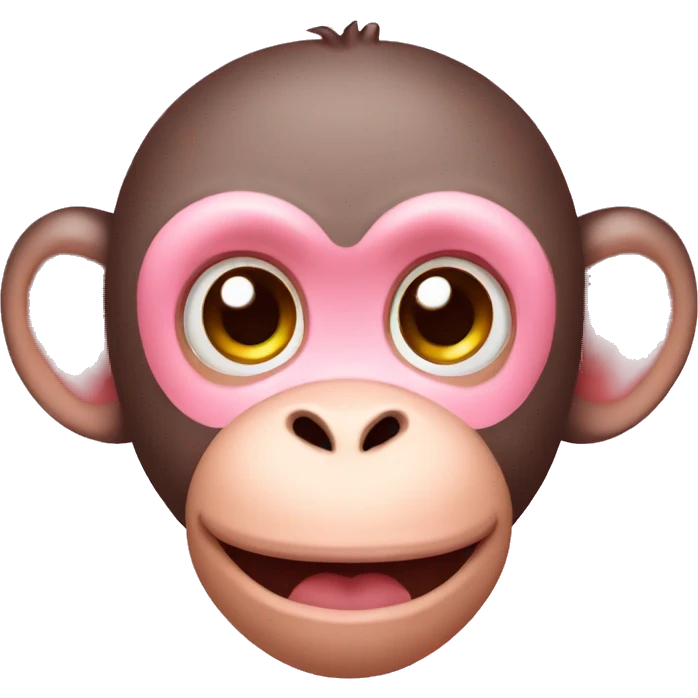 All Pink cute baby monkey face emoji