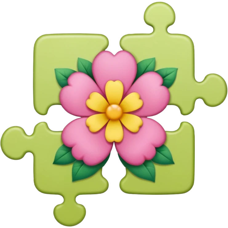 One piece of the puzzle + flower emoji