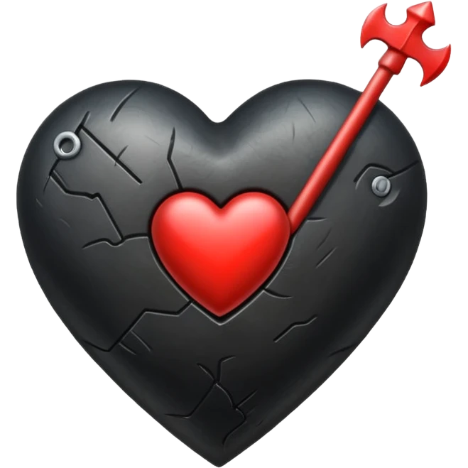Corazón negro con una flecha emoji