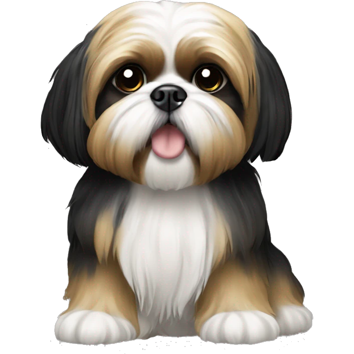 Gold and black shih tzu emoji