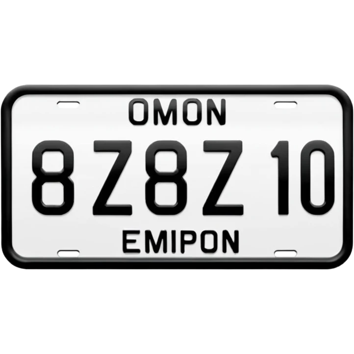 Make a car number plate say BGZ9007 emoji