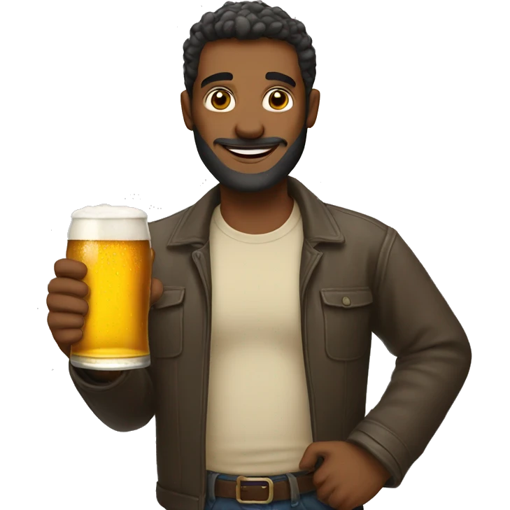 Man holding beer emoji