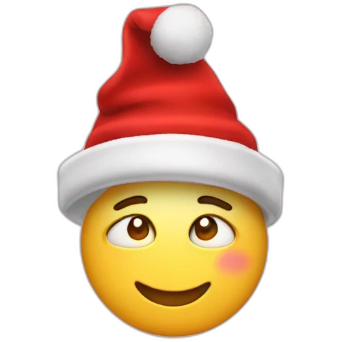 Emoji feliz con gorro navideño emoji