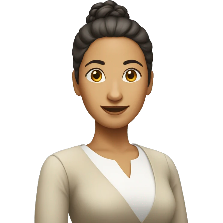 middle aged mixed race lady with bun who likes coding emoji