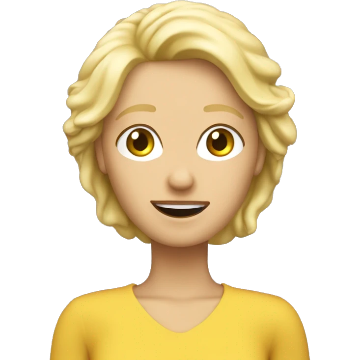 eine blonde frau die einen dab macht emoji