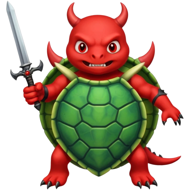 A devil in a turtle carapace add devil sword emoji