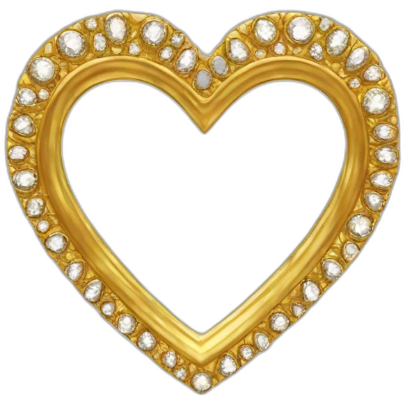 decorative gold and diamond heart mirror emoji