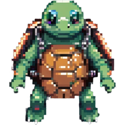 Turtle with a jetpack emoji