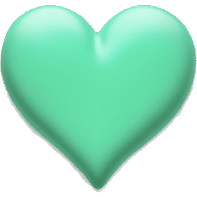 Sea foam green heart emoji