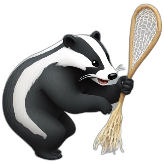 badger catching with net emoji