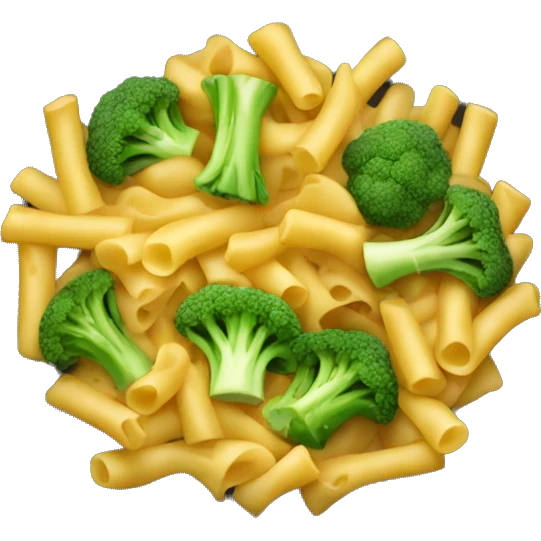 dish with macaroni and pieces of broccoli emoji