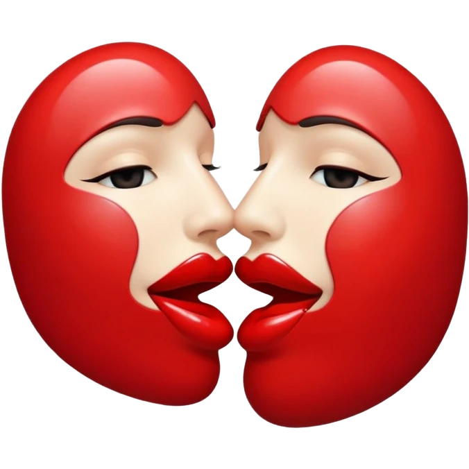Lips, kissing, no face emoji
