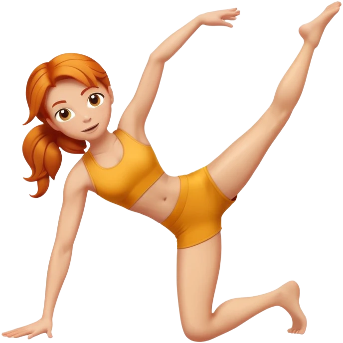 Ginger gym girl stretching emoji