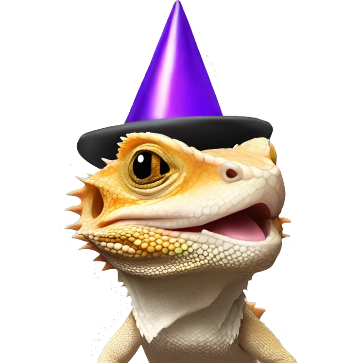 bearded dragon with party hat on emoji