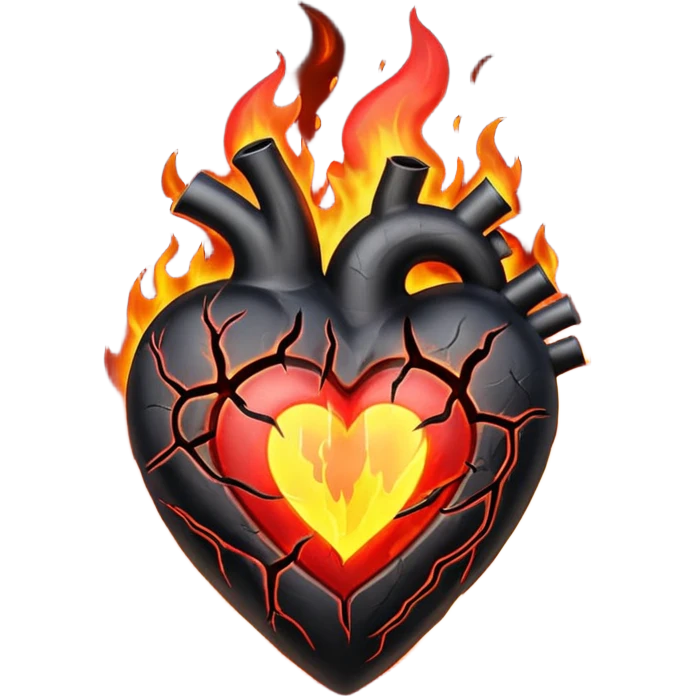 Black burning heart emoji