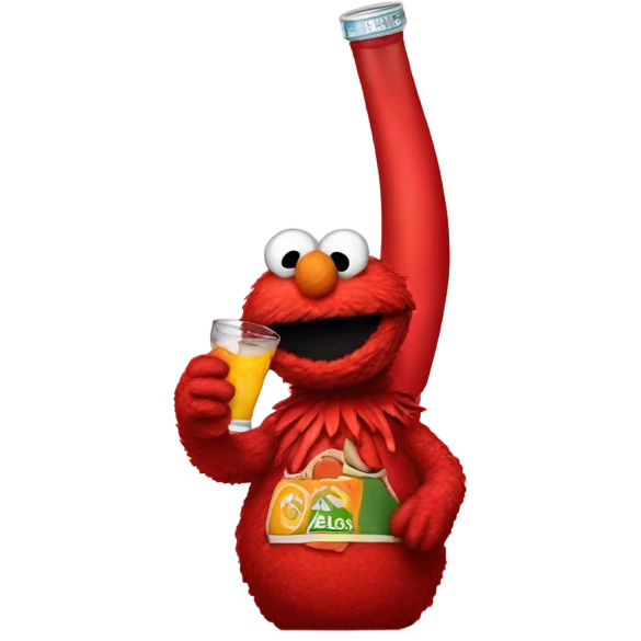 Fat Elmo drinking emoji