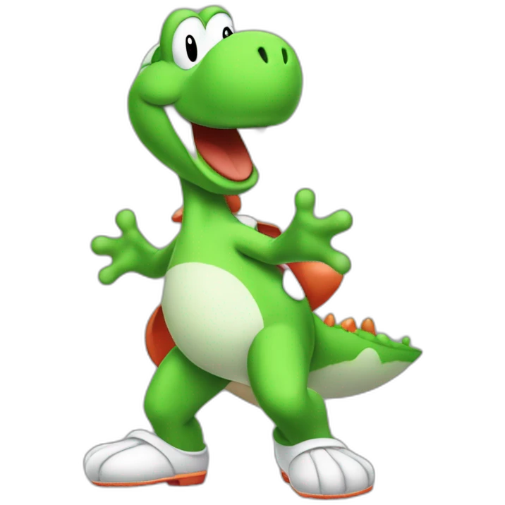 Green Yoshi doing the Ronaldo SUI emoji