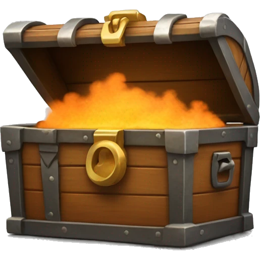open treasure chest with orange smoke coming out emoji