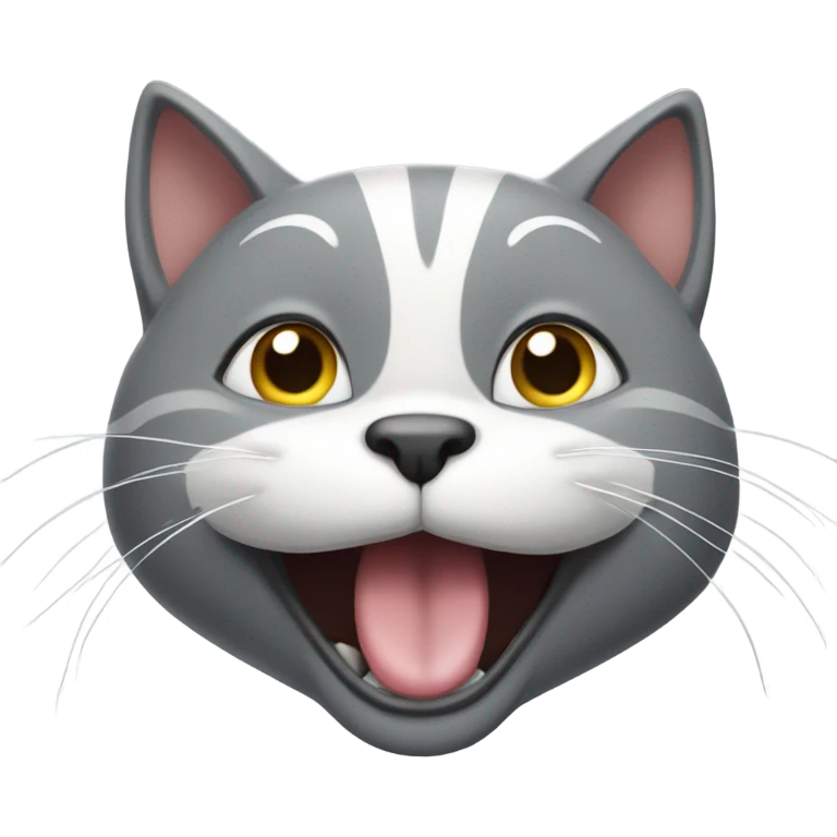 grey cat laughing emoji