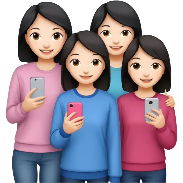 a group of friends who are female and all chinese from Hong Kong emoji