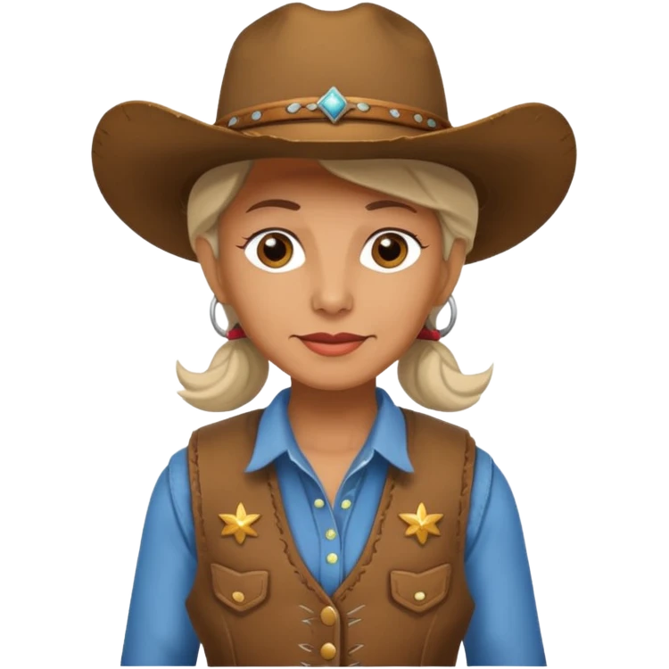 old cowgirl with vest emoji