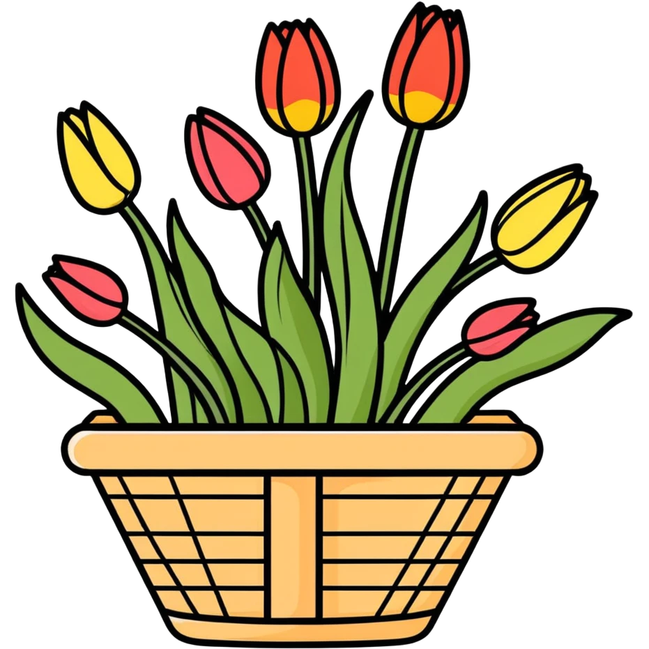 Cute tulip basket  emoji
