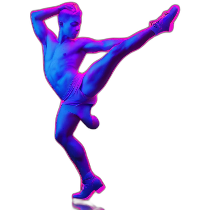  male dancer big booty neon sign style emoji