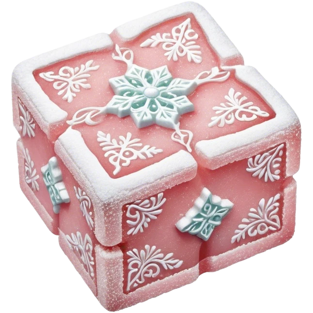 Turkish Delight Cinematic Realistic Turkish Delight Dessert Emoji, depicted as a single, delicate piece of Turkish delight dusted with powdered sugar, rendered with intricate textures and soft, inviting lighting. emoji