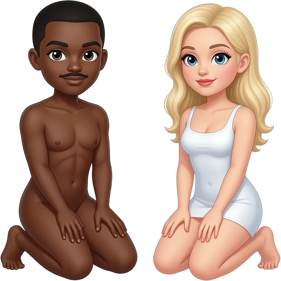 Black men naked front of white bitch on knees emoji