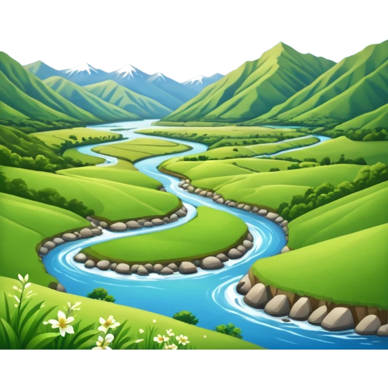new zealand summer valley with a river emoji