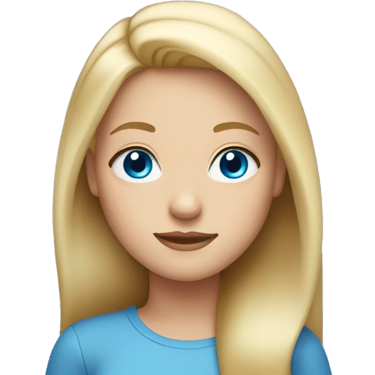 Blonde girl with straight hair and blue eyes  emoji