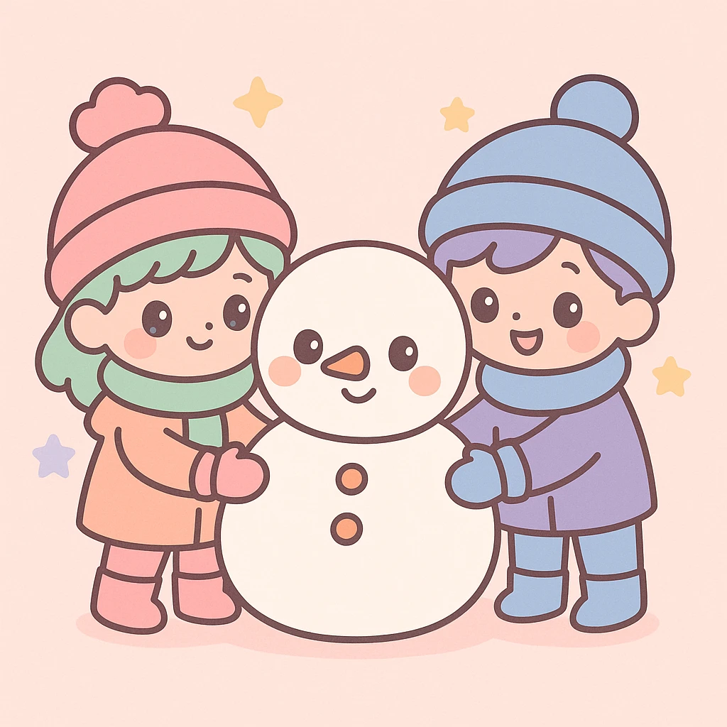 people making a snowman emoji