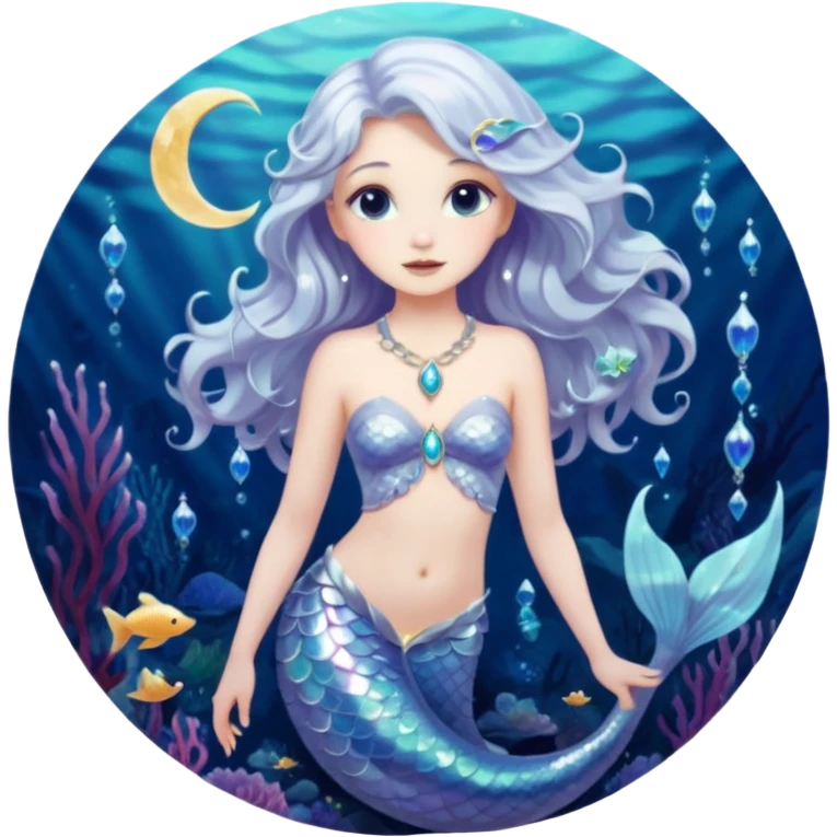 Lunar mermaid with more details emoji