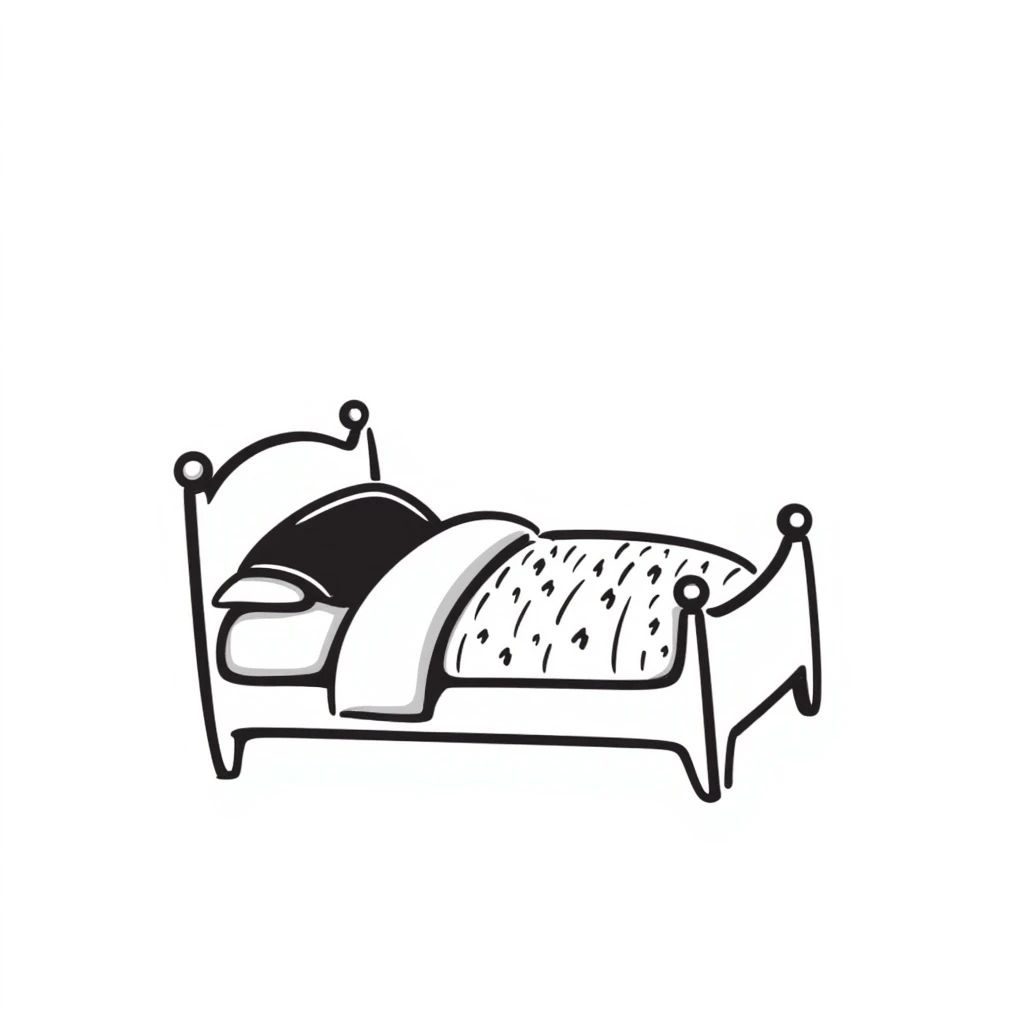 hand drawn doodle style bed emoji