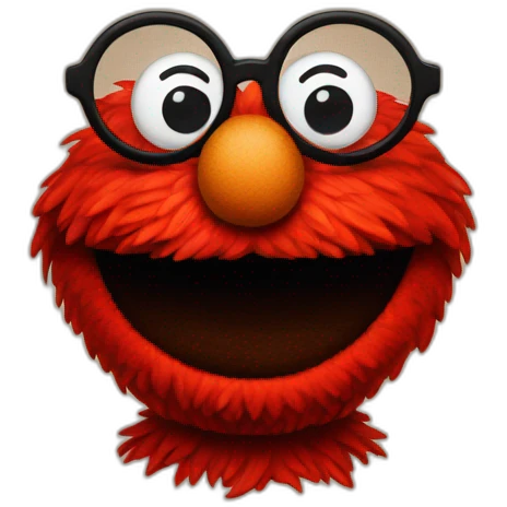 smart elmo with glasses emoji