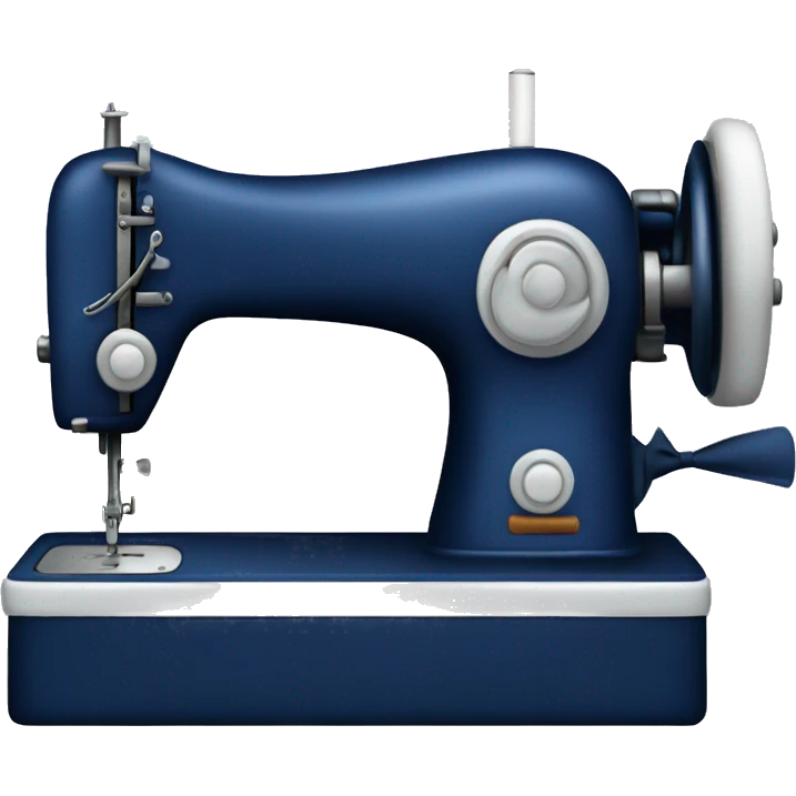 Navy blue Sewing machine with a white bow emoji