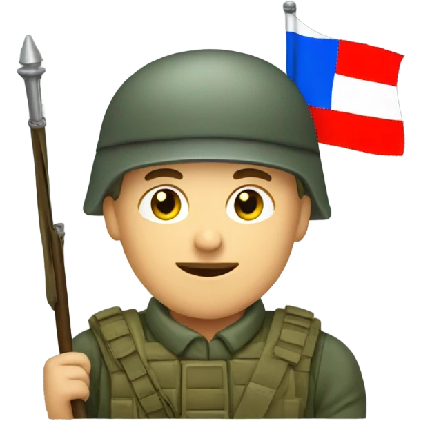 russian soldier with flag emoji